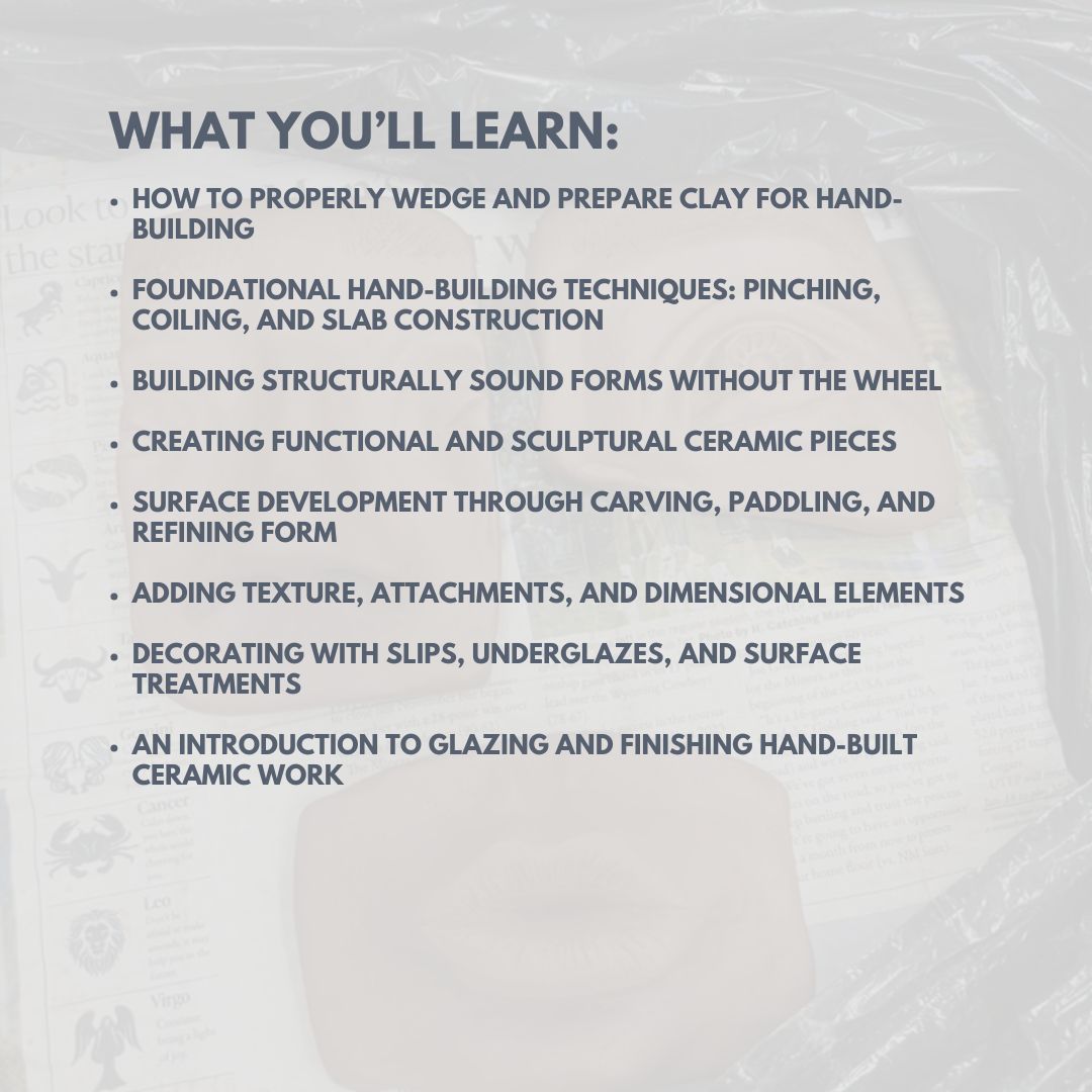 4 Week Begining Handbuilding Class - Slab Construction